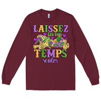 Burgundy laissez les bon temps rouler Long Sleeve Tee - MaliasSmallBusiness