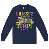 Navy laissez les bon temps rouler Long Sleeve Tee - MaliasSmallBusiness