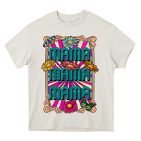Cream mama mama mama Heavy Core Tee - CowhideDigitalArt