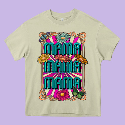 Mama Mama Mama Heavy Core Tee Designed By Cowhidedigitalart