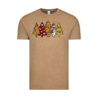 Vintage Coffee leopard christmas trees Vintage Tee - AdoDesignShop