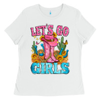 White let's go girls Ladies Tee - Zillion Design Studio