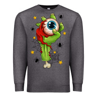 Charcoal Heather Zombie Hand with Eyeball Premium Sweatshirt - texasbilliewilder