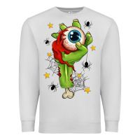 Dove Grey Zombie Hand with Eyeball Premium Sweatshirt - texasbilliewilder