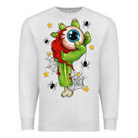 Oatmeal Heather Zombie Hand with Eyeball Premium Sweatshirt - texasbilliewilder