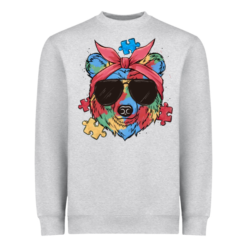 Autism Awareness Bear Heavyweight Sweatshirt by MaliasSmallBusiness | Teevron