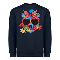 Navy autism awareness bear Heavyweight Sweatshirt - MaliasSmallBusiness