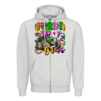 Dove Grey mardi gras monster truck Zipper Hoodie - LillyAllenDesigns