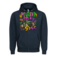 Navy mardi gras monster truck Zipper Hoodie - LillyAllenDesigns