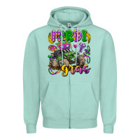 Seafoam mardi gras monster truck Zipper Hoodie - LillyAllenDesigns