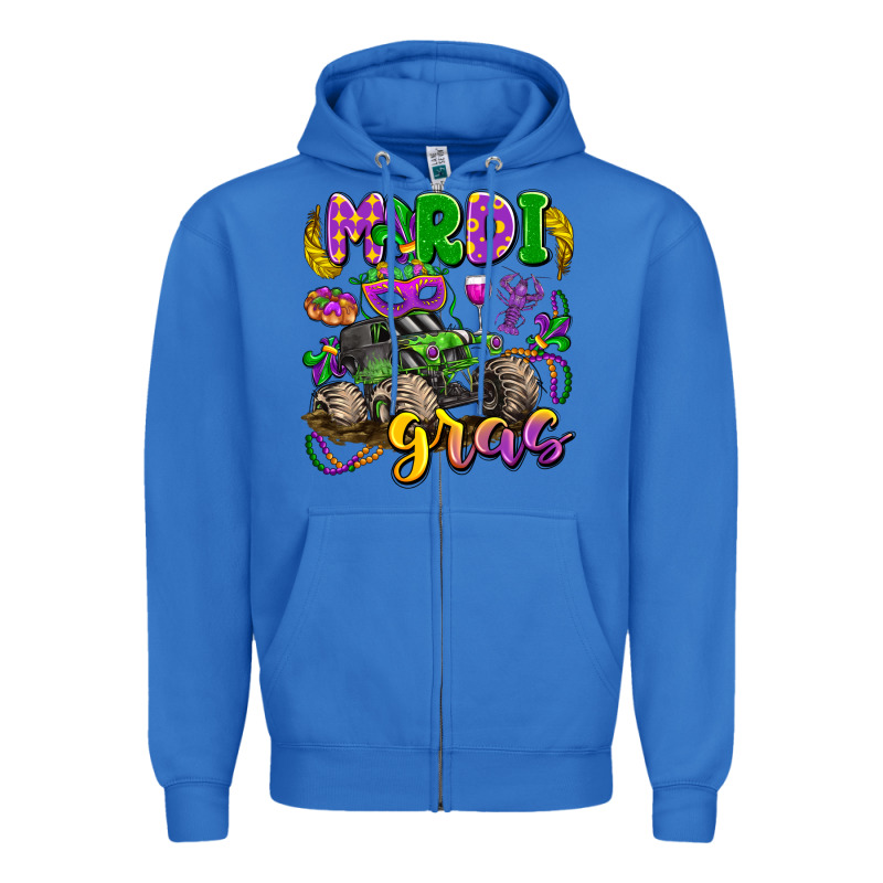 Mardi Gras Monster Truck Zipper Hoodie by LillyAllenDesigns | Teevron