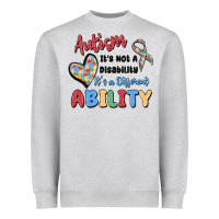 Heather Grey autism it's not a disability it's a different abil Heavyweight Sweatshirt - MaliasSmallBusiness