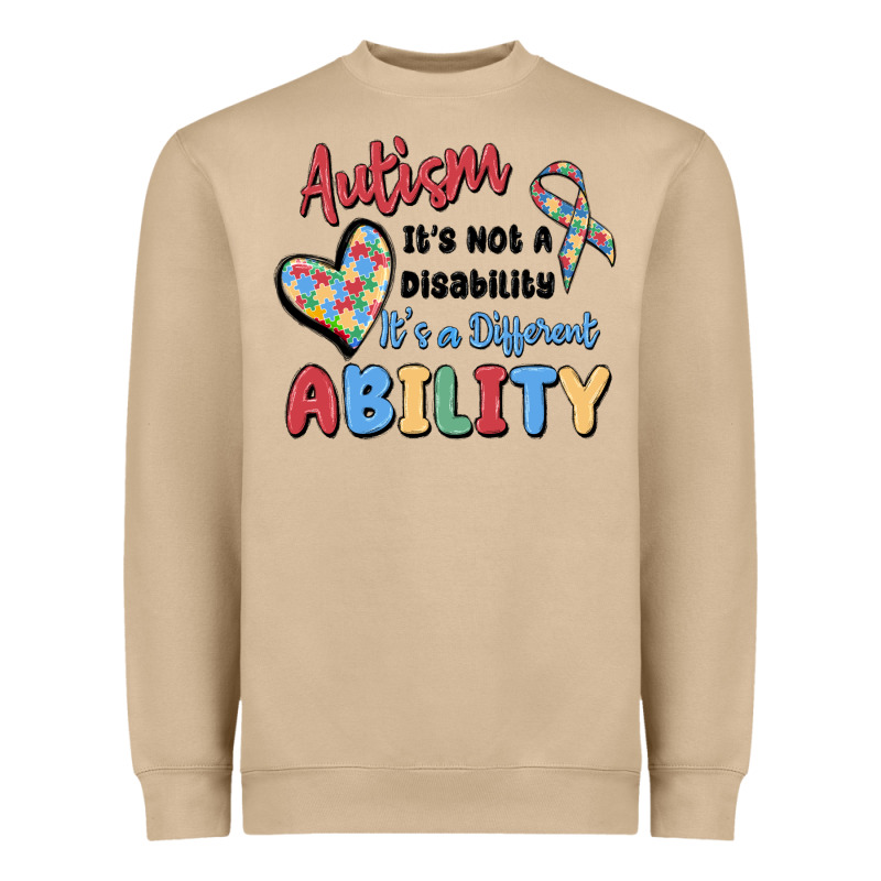 Autism It's Not A Disability It's A Different Abil Heavyweight Sweatshirt by MaliasSmallBusiness | Teevron