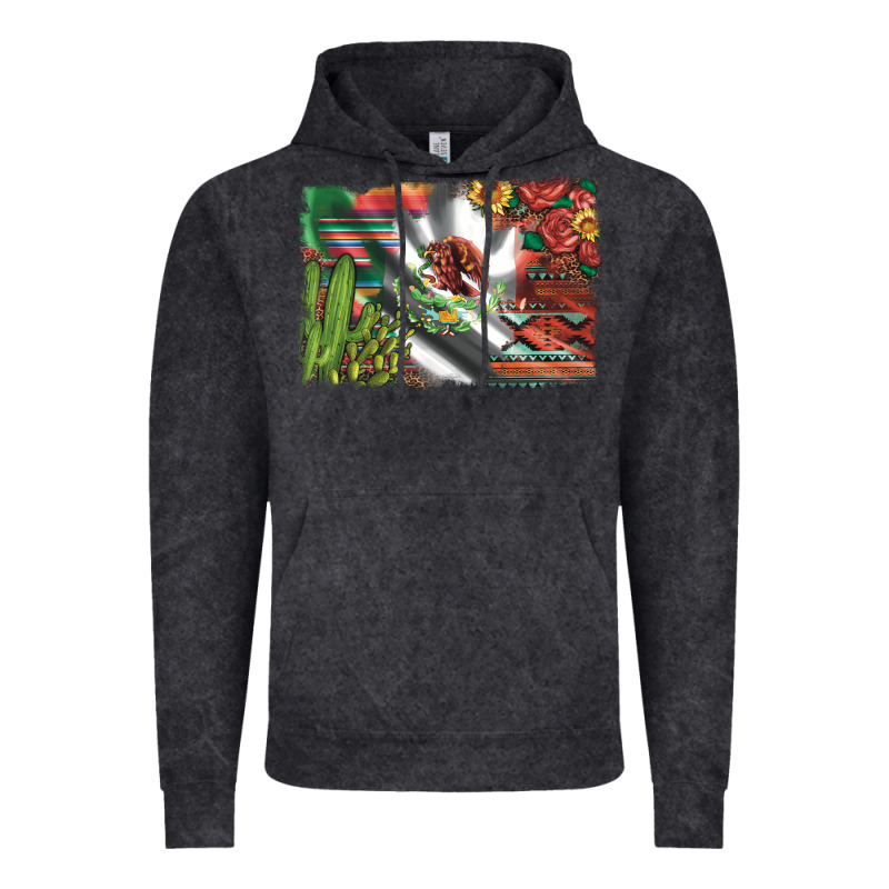 Mexico Flag Sunflowers Roses And Cactus With Serape Aztec And Leopard Vintage Hoodie by Artiststas | Teevron