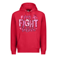 Pray Fight Believe Breast Cancer Premium Hoodie | Teevron