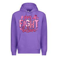 Purple pray fight believe breast cancer Premium Hoodie - texasbilliewilder