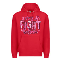 Red pray fight believe breast cancer Premium Hoodie - texasbilliewilder