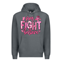 Rock pray fight believe breast cancer Premium Hoodie - texasbilliewilder