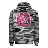 Slate Camo pray fight believe breast cancer Premium Hoodie - texasbilliewilder