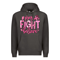Smoke pray fight believe breast cancer Premium Hoodie - texasbilliewilder