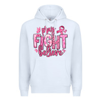 White pray fight believe breast cancer Premium Hoodie - texasbilliewilder