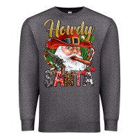 Charcoal Heather Howdy Santa Premium Sweatshirt - NancyCooperArtShop