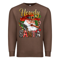 Chestnut Howdy Santa Premium Sweatshirt - NancyCooperArtShop