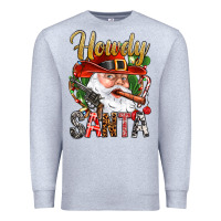 Heather Grey Howdy Santa Premium Sweatshirt - NancyCooperArtShop