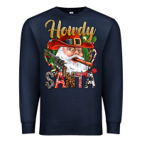 Navy Howdy Santa Premium Sweatshirt - NancyCooperArtShop