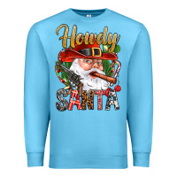 Ocean Blue Howdy Santa Premium Sweatshirt - NancyCooperArtShop