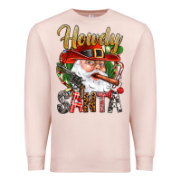 Pale Pink Howdy Santa Premium Sweatshirt - NancyCooperArtShop