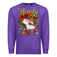 Purple Howdy Santa Premium Sweatshirt - NancyCooperArtShop
