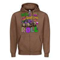 Chestnut let the good times roll with mardi gras monster tr Zipper Hoodie - LillyAllenDesigns