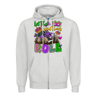 Dove Grey let the good times roll with mardi gras monster tr Zipper Hoodie - LillyAllenDesigns