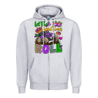 Heather Grey let the good times roll with mardi gras monster tr Zipper Hoodie - LillyAllenDesigns