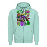 Seafoam let the good times roll with mardi gras monster tr Zipper Hoodie - LillyAllenDesigns
