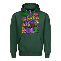 Sports Green let the good times roll with mardi gras monster tr Zipper Hoodie - LillyAllenDesigns