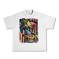 Lunar Rock American Flag With Bass Fish Urban Heavy Tee - LillyAllenDesigns