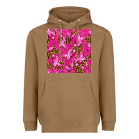 Toasted Coconut breast cancer with ribbon and butterfly seamless p Heavyweight Hoodie - texasbilliewilder