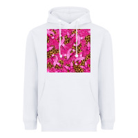 White breast cancer with ribbon and butterfly seamless p Heavyweight Hoodie - texasbilliewilder