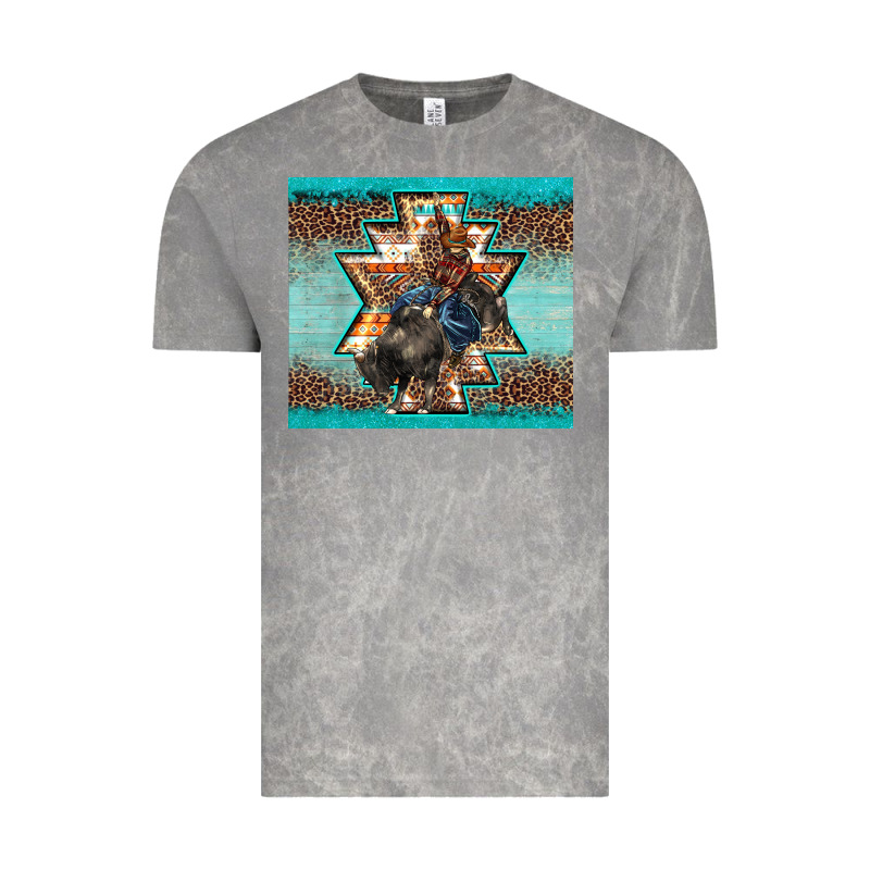 Western Rodeo Bullfighter Aztec Leopard Turquoise Vintage Tee by BarkalooDesign | Teevron