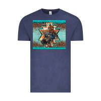 Vintage Denim western rodeo bullfighter Aztec leopard turquoise Vintage Tee - BarkalooDesign