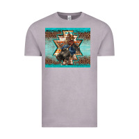Vintage Zinc western rodeo bullfighter Aztec leopard turquoise Vintage Tee - BarkalooDesign