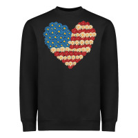 Black american heart flag Heavyweight Sweatshirt - MaliasSmallBusiness