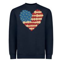 Navy american heart flag Heavyweight Sweatshirt - MaliasSmallBusiness
