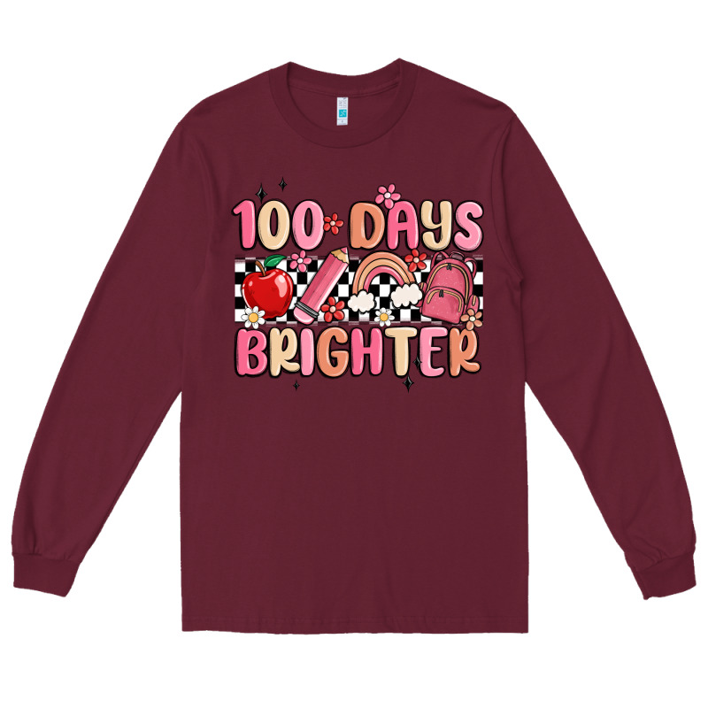 100 Days Brighter Long Sleeve Tee by MaliasSmallBusiness | Teevron