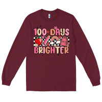 Burgundy 100 days brighter Long Sleeve Tee - MaliasSmallBusiness