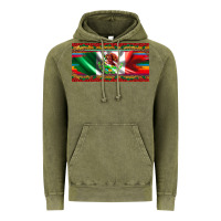 Vintage Olive mexico flag serape roses leopard and glitter licanse plate Vintage Hoodie - Artiststas