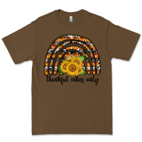 Cacao Thankful Vibes Only Premium Tee - CowhideDigitalArt