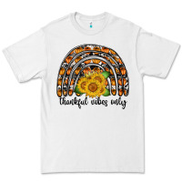 White Thankful Vibes Only Premium Tee - CowhideDigitalArt
